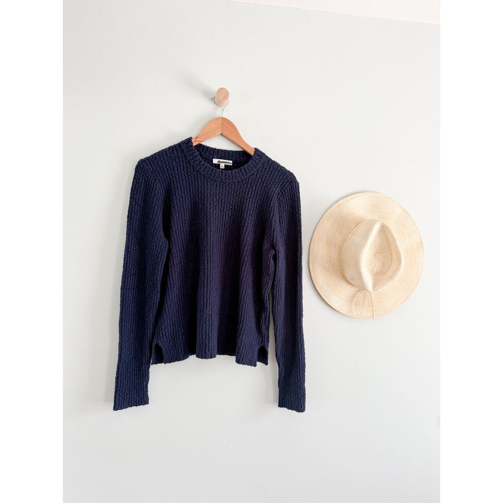 Madewell | NWT‎ Bouclé Knit Crewneck Sweater Midnight Navy | Sz XL